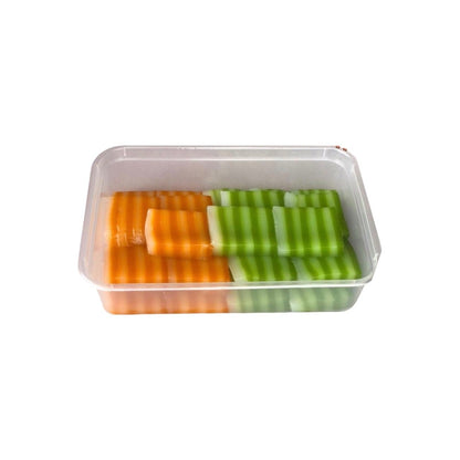 KAEW Khanom Chan Thailändischer Schichtkuchen Pandan & Thai-Tee gemischt (ขนมชั้นรวมรส ใบเตย / ชาไทย แก้ว) 350g - Ohayo Asia Shop