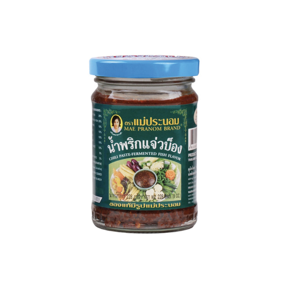 MAEPRANOM Chilipaste mit fermentiertem Fisch Jaew Bong 228g im Glas