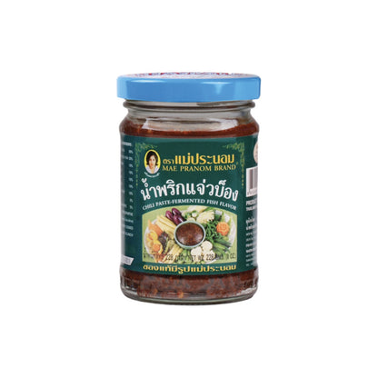 MAEPRANOM Chilipaste mit fermentiertem Fisch Jaew Bong 228g im Glas