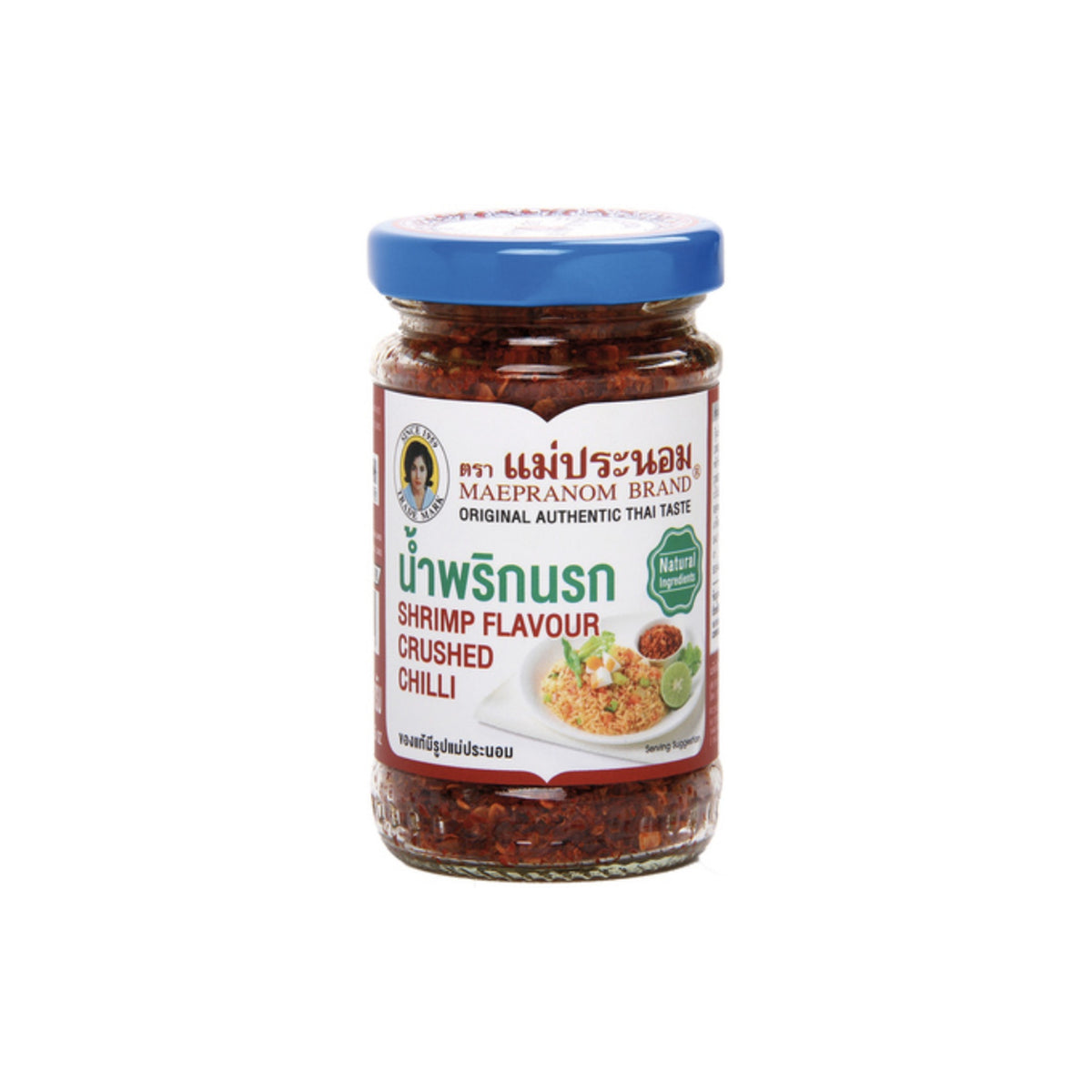 MAEPRANOM Gemahlener Chili mit getrockneten Garnelen Nam Prik Narok 67g im Glas