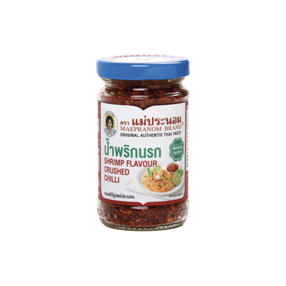MAEPRANOM Gemahlener Chili mit getrockneten Garnelen Nam Prik Narok 67g im Glas