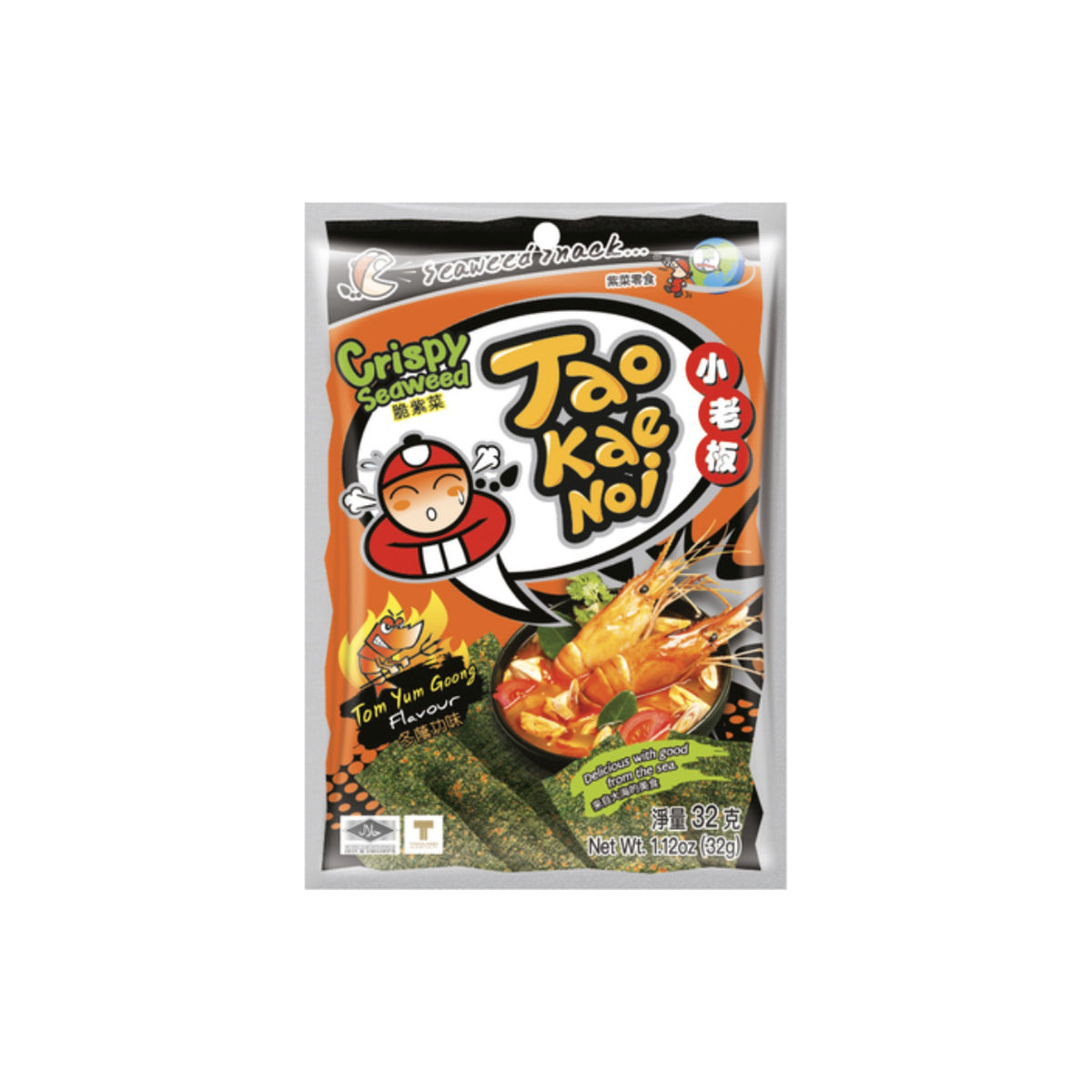 TAOKAENOI Knuspriger Seetang-Snack Tom Yum Goong 32g